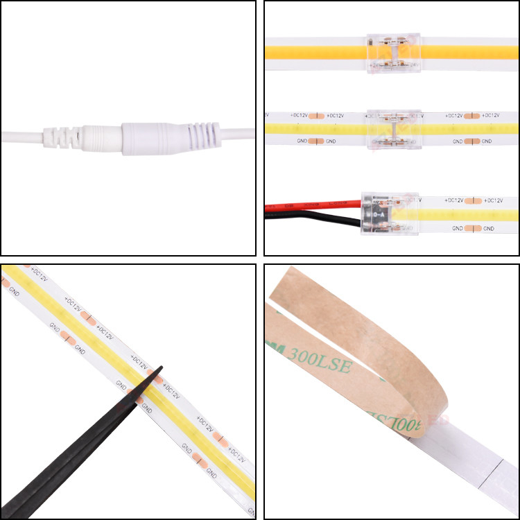 UL Flexible LED Strip Famous Chip 24V Ultra Thin Silicone 10mm PCB-Board IP20 528 Cob Led-Leuchten